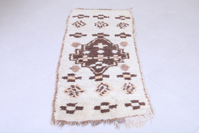 Vintage handmade moroccan berber runner rug 2.4 FT X 6.1 FT