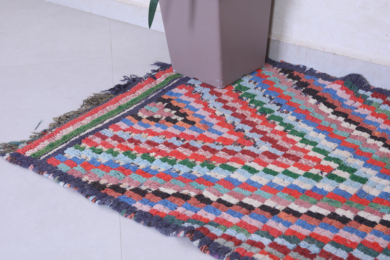 Moroccan Runner Rug – Multicolor Handwoven Design 2.7 x 5.3 ft - Runner moroccan rugs