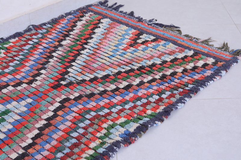 Moroccan Runner Rug – Multicolor Handwoven Design 2.7 x 5.3 ft - Runner moroccan rugs