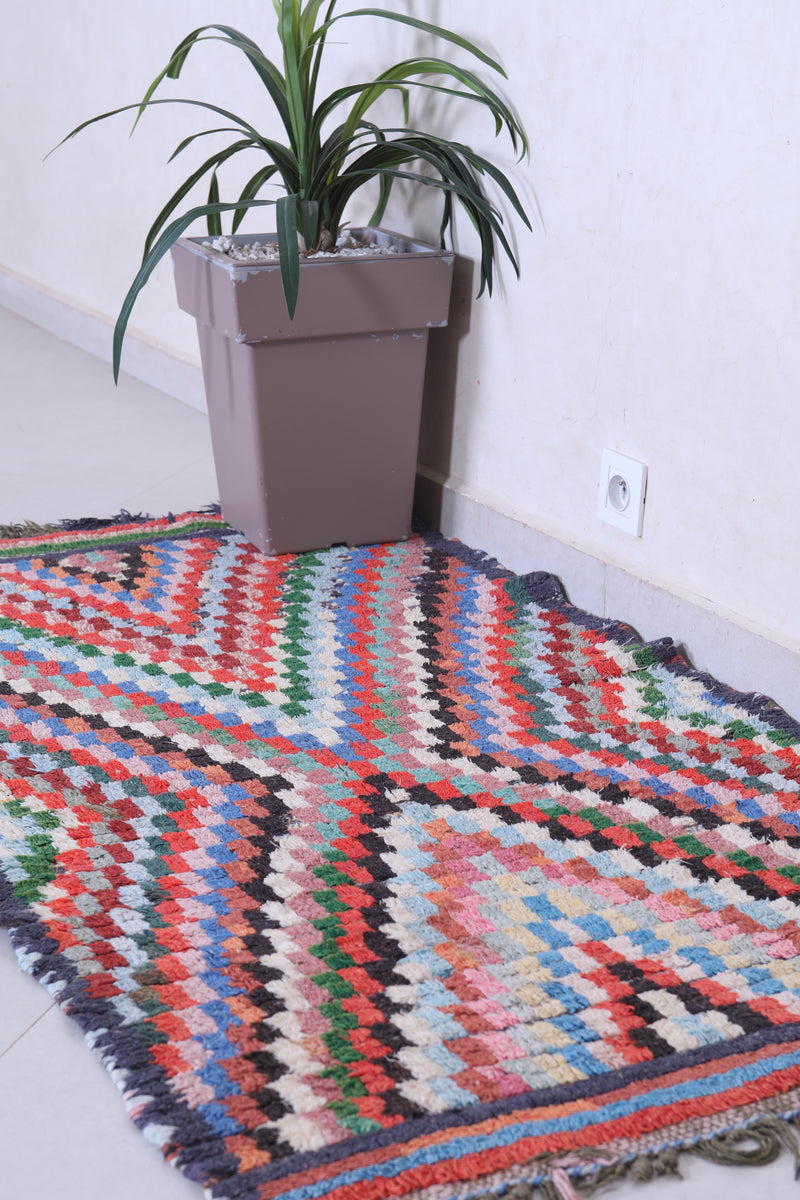 Moroccan Runner Rug – Multicolor Handwoven Design 2.7 x 5.3 ft - Runner moroccan rugs