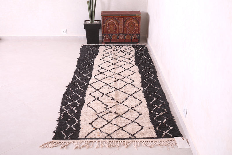 Hallway beni ourain rug 3.5 X 9.3 Feet