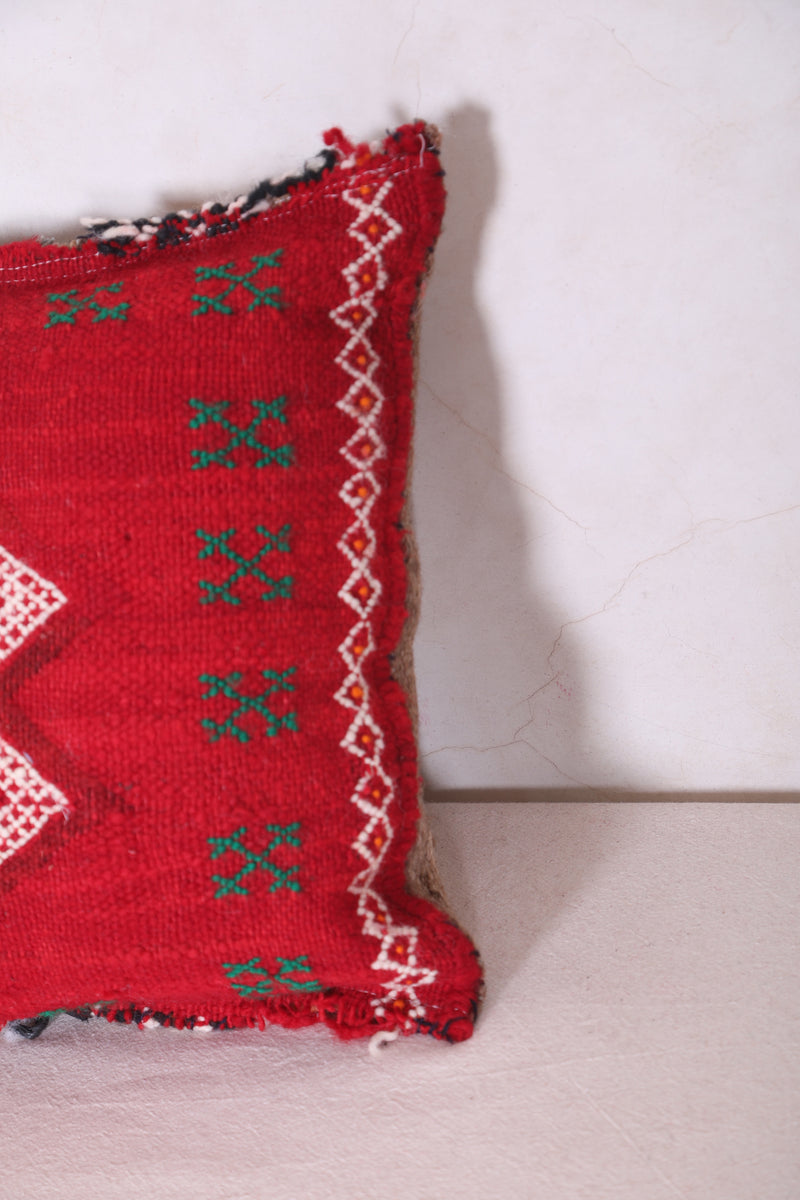 Red Moroccan Kilim Pillow 14.9 INCHES X 24 INCHES