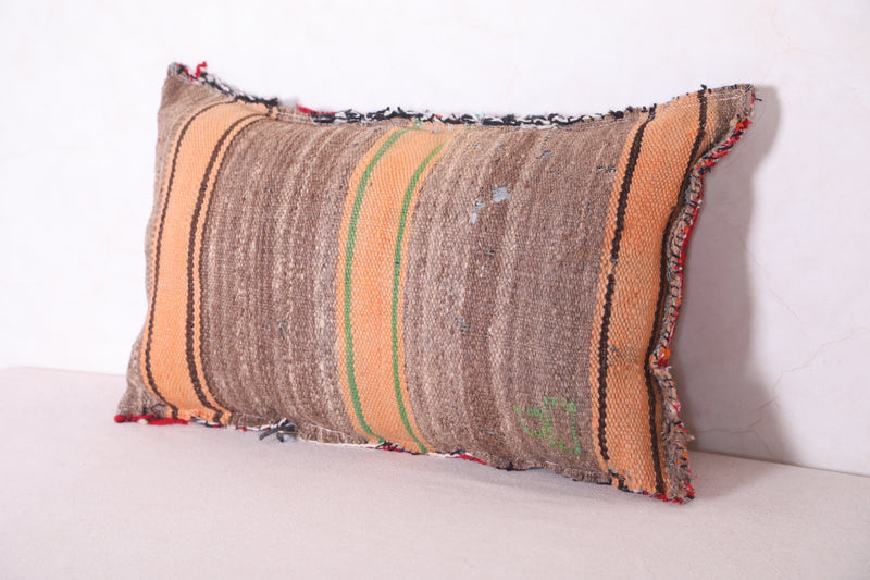 Red Moroccan Kilim Pillow 14.9 INCHES X 24 INCHES