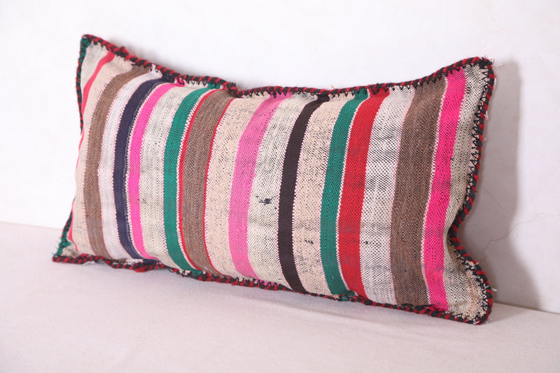 Moroccan striped kilim pillow 14.9 INCHES X 26.3 INCHES