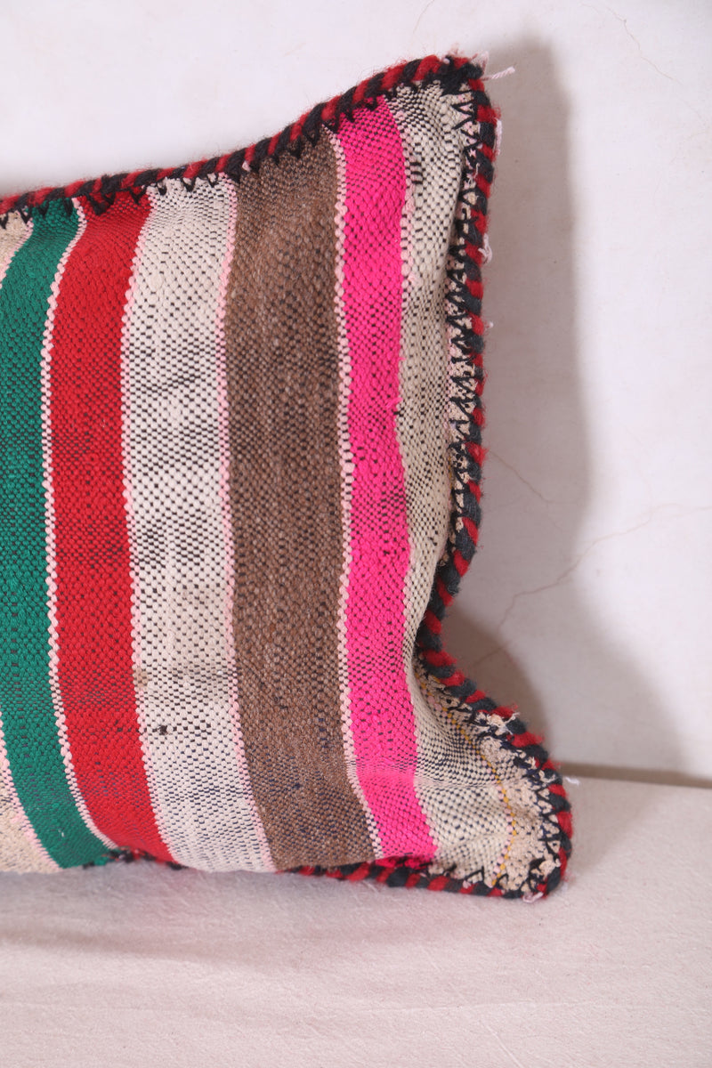 Moroccan striped kilim pillow 14.9 INCHES X 26.3 INCHES