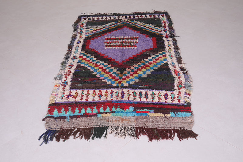 Berber Boucherouite rug 3.8 x 6.9 Feet