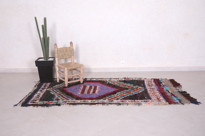 Berber Boucherouite rug 3.8 x 6.9 Feet