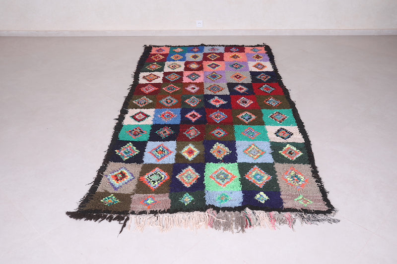 Moroccan Boucherouite Rug 4.7 x 9.8 Feet