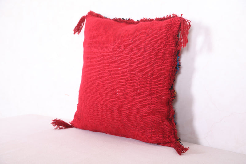 Red Moroccan pillow 17.3 INCHES X 18.5 INCHES