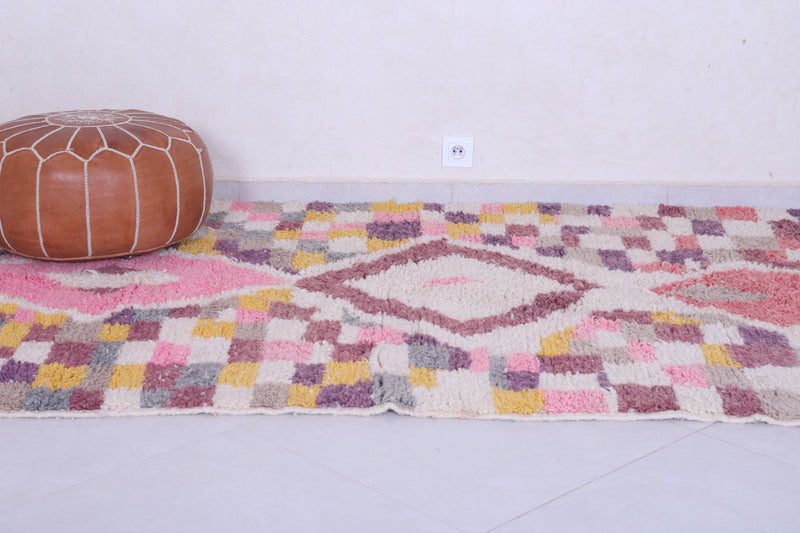 Colourful handmade moroccan berber contemporary rug 4.7 FT X 8.2 FT