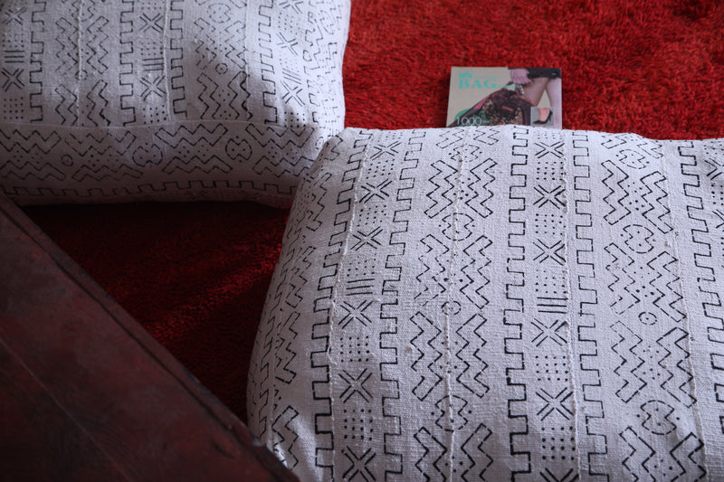 Two handwoven berber moroccan kilim poufs