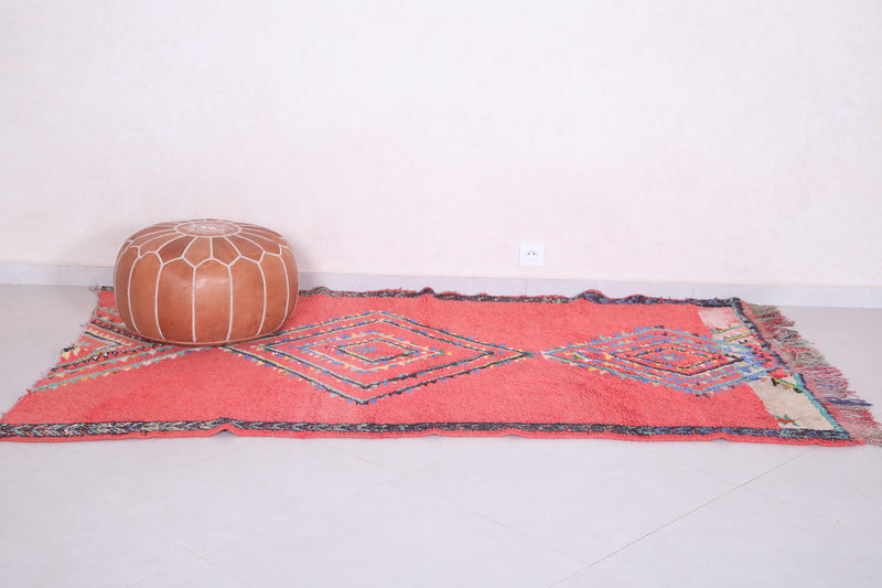 Red Moroccan Rug 4.1 X 7.4 Feet