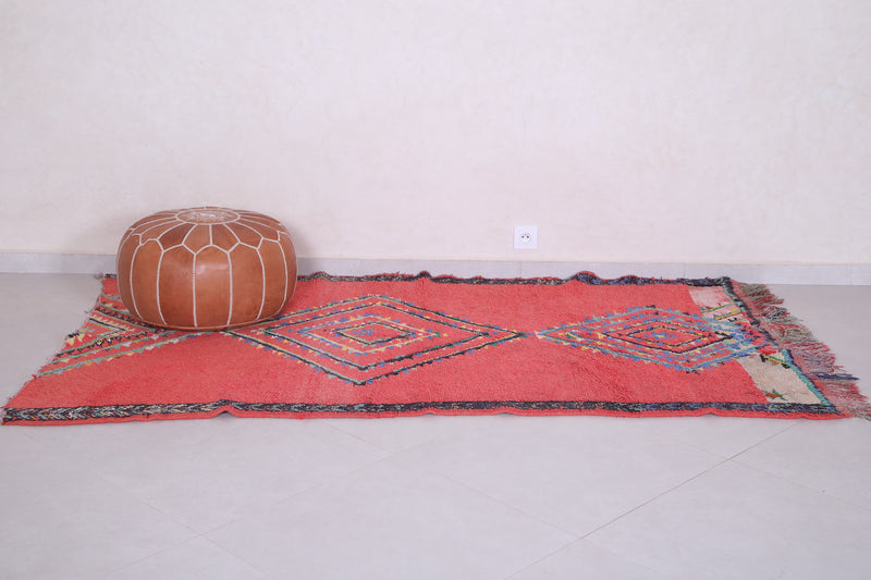 Red Moroccan Rug 4.1 X 7.4 Feet