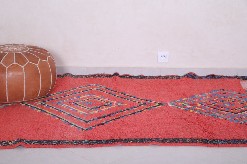 Red Moroccan Rug 4.1 X 7.4 Feet