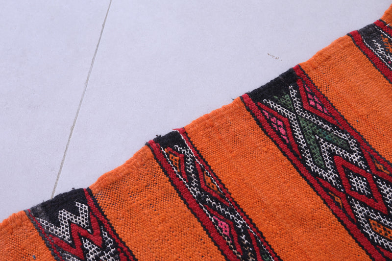 Orange moroccan berber kilim 5.1 FT X 8.1 FT