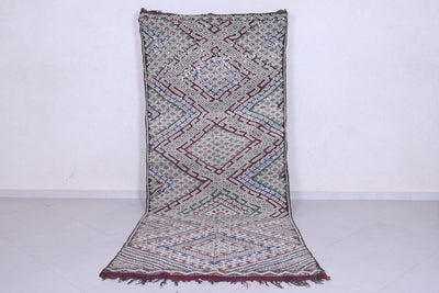 Vintage berber handwoven runner rug 4.1 FT X 9.9 FT