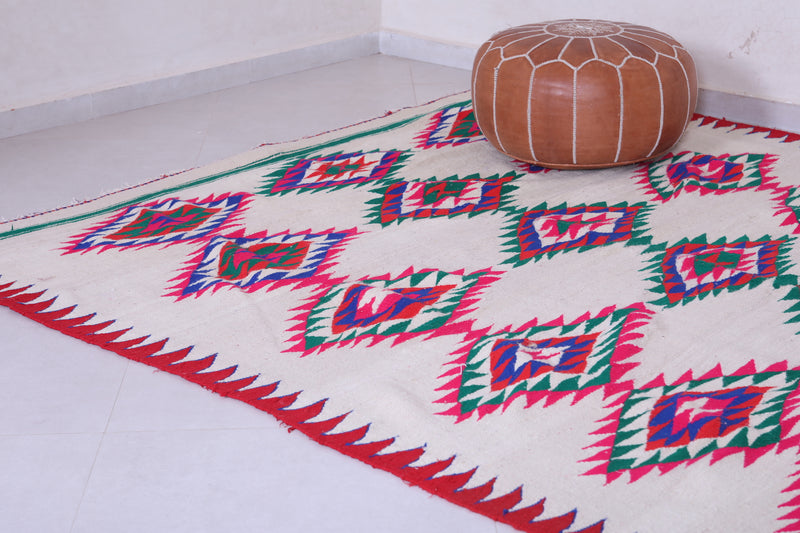 Vintage colourful handwoven kilim rug 6.9 FT X 11.9 FT