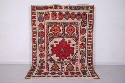 Vintage handmade moroccan berber hassira 5.8 FT X 8.3 FT