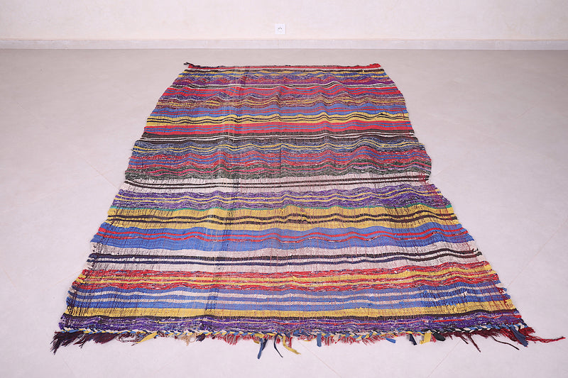 Colorful Moroccan kilim rug 5.2 FT X 8.3 FT