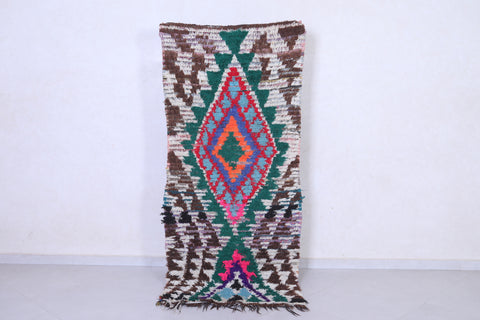 Colorful handmade Moroccan Berber rug 3 X 6.8 Feet