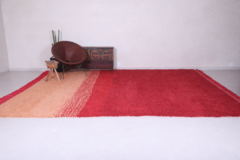 Red and Brown Moroccan Berber Rug - Custom Hand Woven Beni Ourain Rug - custom moroccan rugs