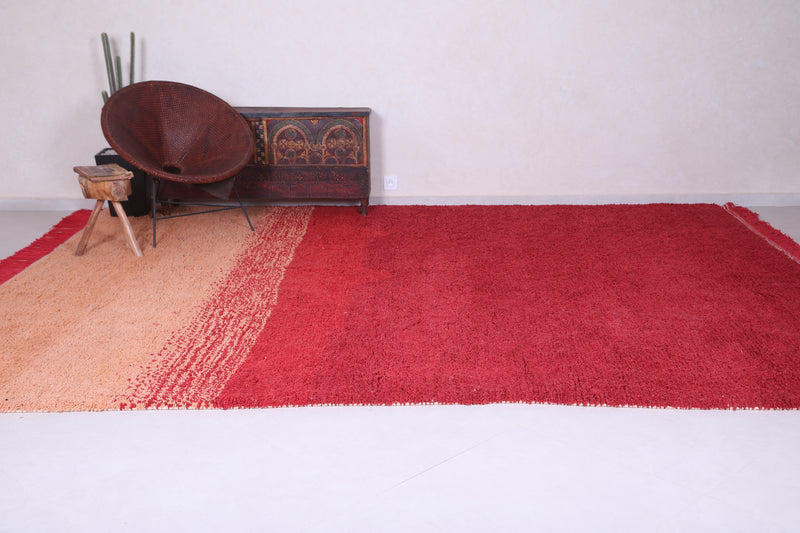 Red and Brown Moroccan Berber Rug - Custom Hand Woven Beni Ourain Rug - custom moroccan rugs