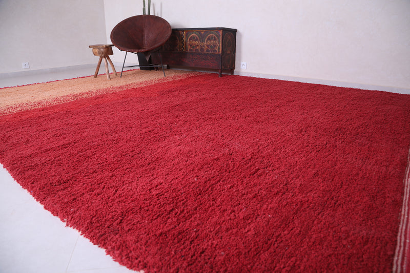 Red and Brown Moroccan Berber Rug - Custom Hand Woven Beni Ourain Rug - custom moroccan rugs