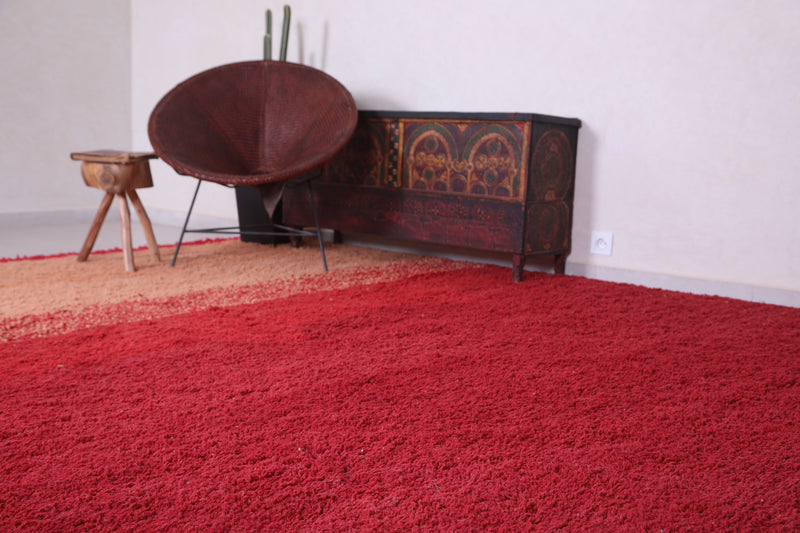 Red and Brown Moroccan Berber Rug - Custom Hand Woven Beni Ourain Rug - custom moroccan rugs