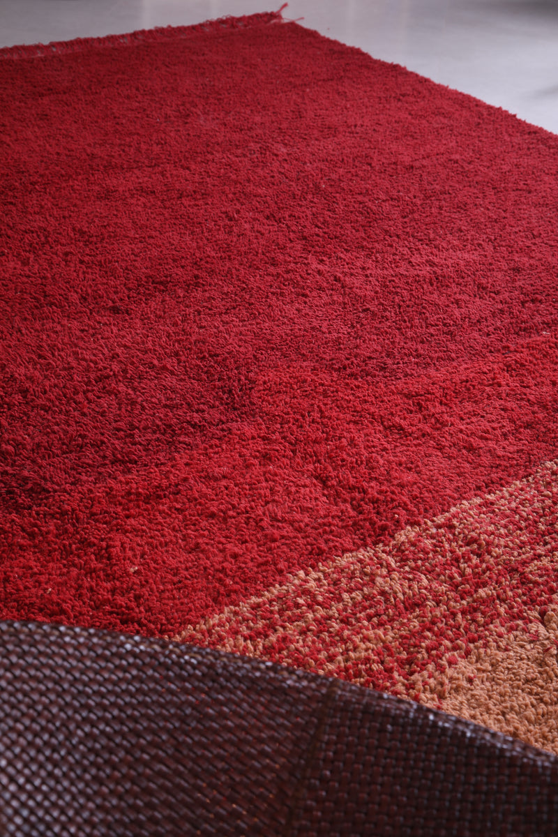 Red and Brown Moroccan Berber Rug - Custom Hand Woven Beni Ourain Rug - custom moroccan rugs