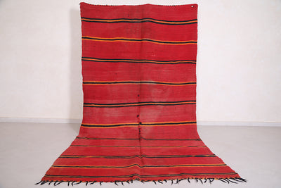 Vintage red Moroccan blanket - 5.8 FT X 10.6 FT