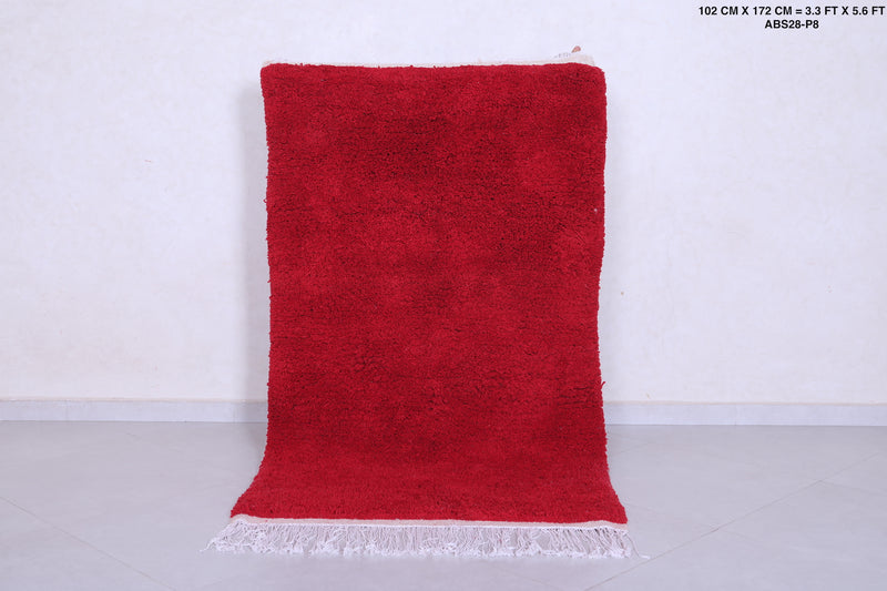 Red moroccan rug 3.3 X 5.6 Feet