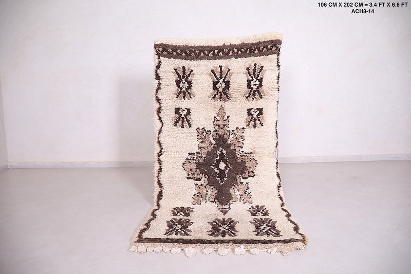 Handmade berber rug 3.4 x 6.6 Feet