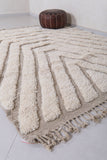 Handmade Beni ourain rug 6.7 x 8.4 Feet - Vintage beige