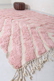 Beni Ourain Rug - 7.4 x 10.9 ft | Pink Minimalist Design