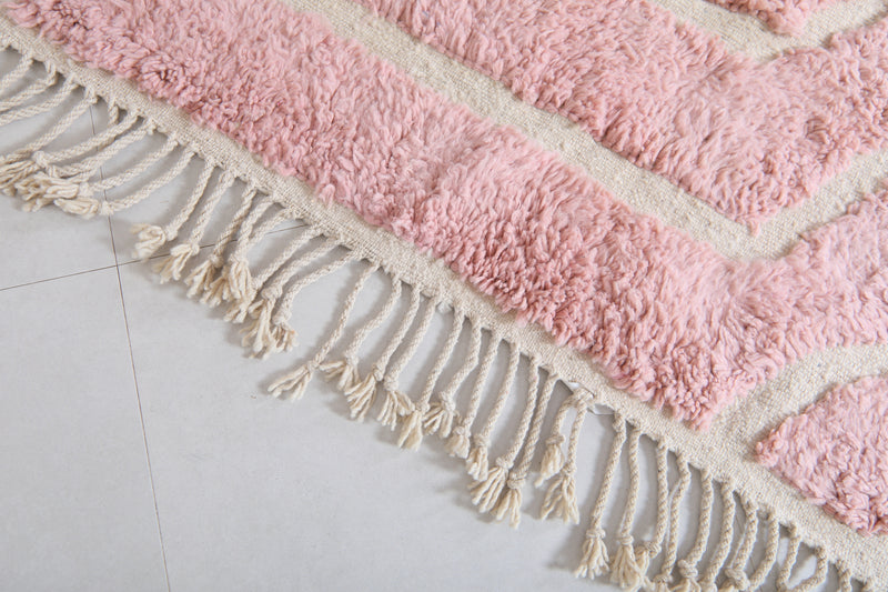 Beni Ourain Rug - 7.4 x 10.9 ft | Pink Minimalist Design