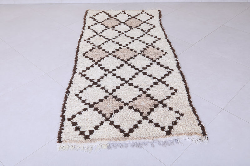 Moroccan berber rug 2.8 X 6.3 Feet - Boucherouite Rugs