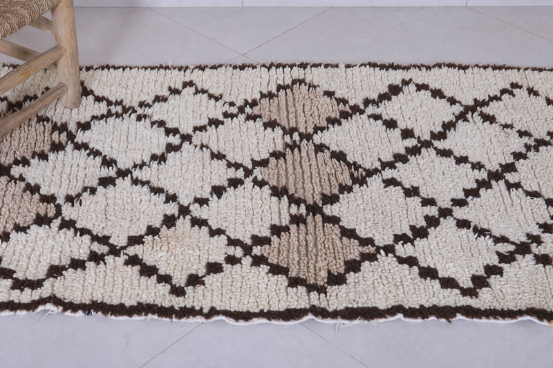 Moroccan berber rug 2.8 X 6.3 Feet - Boucherouite Rugs