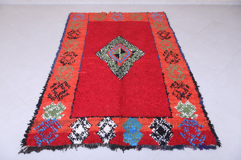 Moroccan berber rug 5 X 7.8 Feet - Boucherouite Rugs