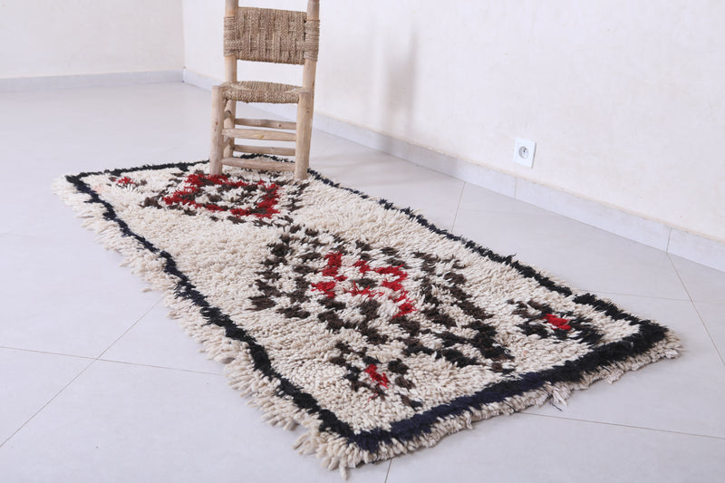 Moroccan Berber Rug – Geometric Red and Black Motif 2.6 x 6 ft