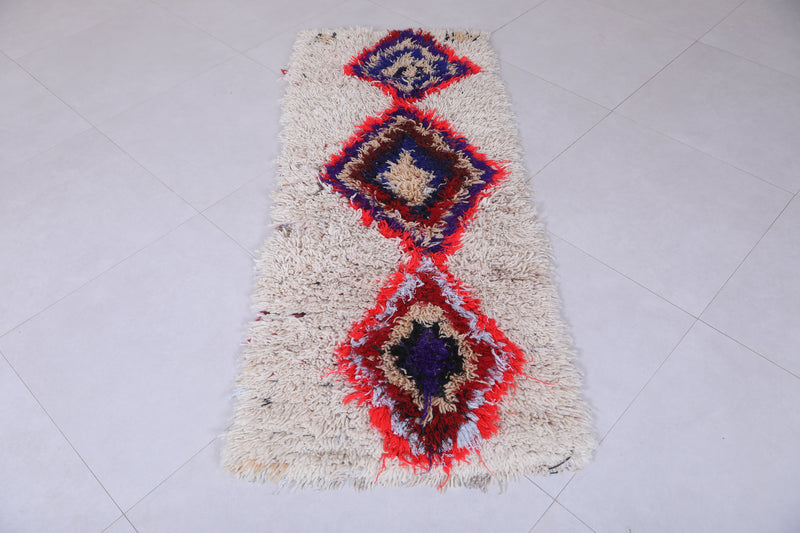 Moroccan Berber Rug – Bold Diamond Pattern Shag 2.2 x 5.5 ft