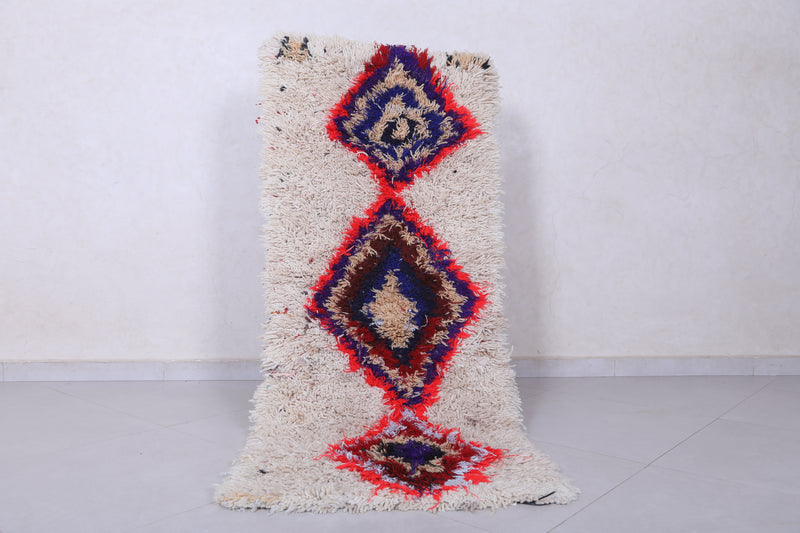 Moroccan berber rug 2.2 X 5.5 Feet - Boucherouite Rugs