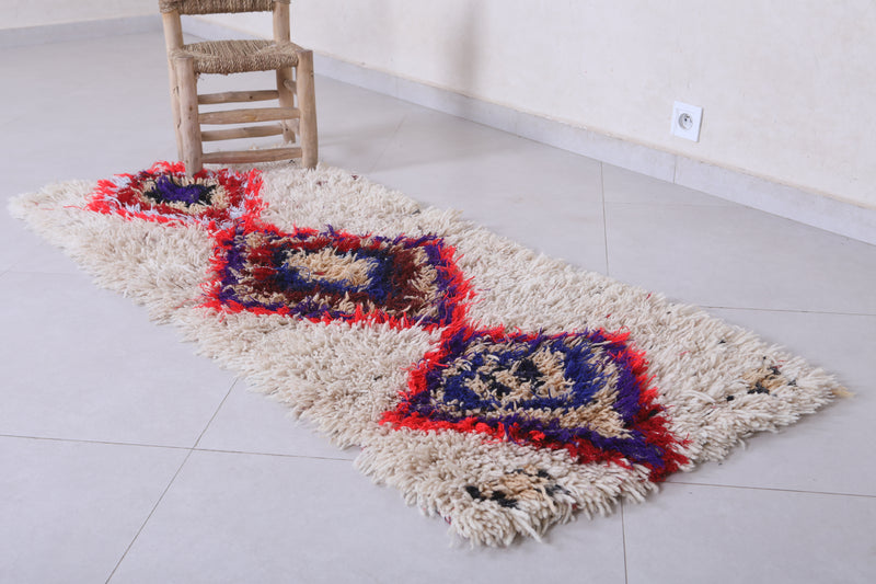 Moroccan Berber Rug – Bold Diamond Pattern Shag 2.2 x 5.5 ft