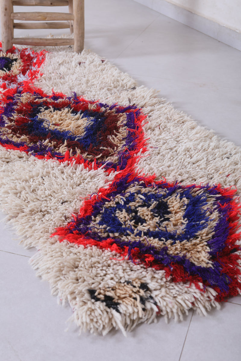 Moroccan Berber Rug – Bold Diamond Pattern Shag 2.2 x 5.5 ft