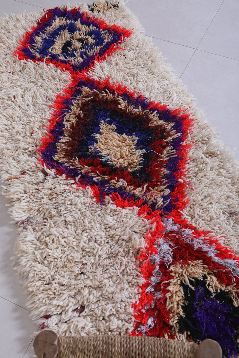 Moroccan Berber Rug – Bold Diamond Pattern Shag 2.2 x 5.5 ft