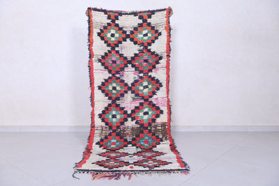 Moroccan berber rug 2.7 X 6.5 Feet - Boucherouite Rugs