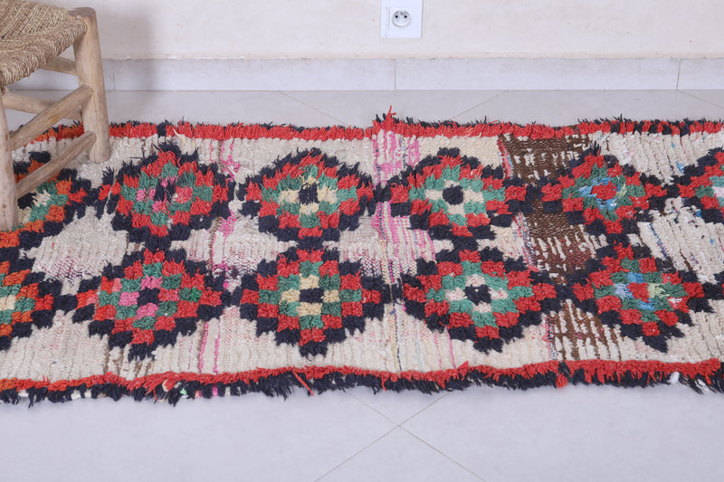 Moroccan berber rug 2.7 X 6.5 Feet - Boucherouite Rugs