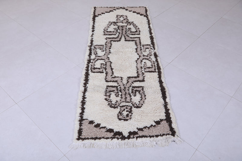 Moroccan Berber Rug – Classic Brown & Cream Tribal Design 2.2 x 6.1 ft