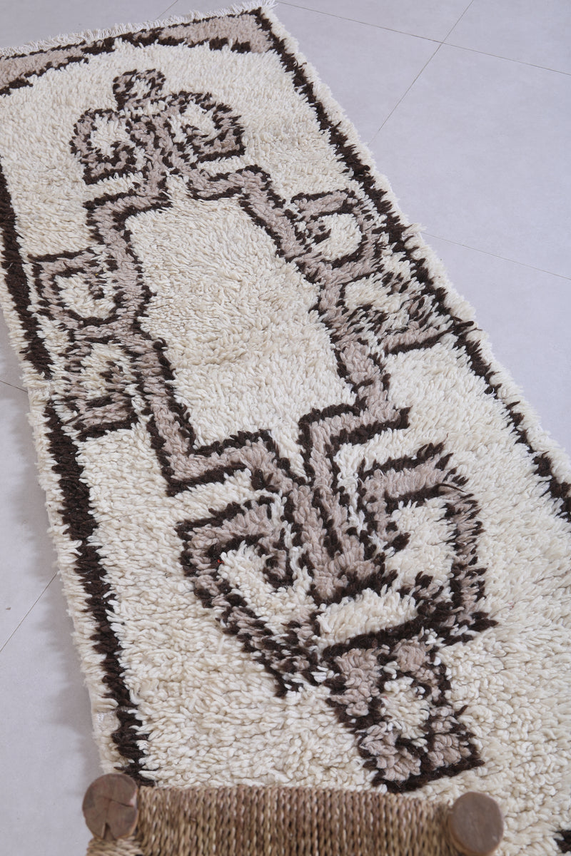 Moroccan berber rug 2.2 X 6.1 Feet - Boucherouite Rugs