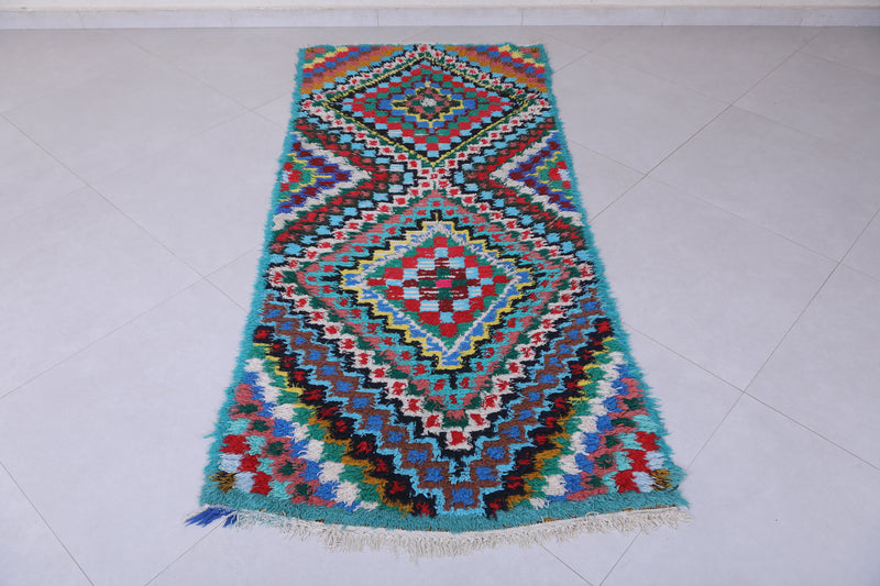 Moroccan berber rug 2.8 X 6.8 Feet - Boucherouite Rugs