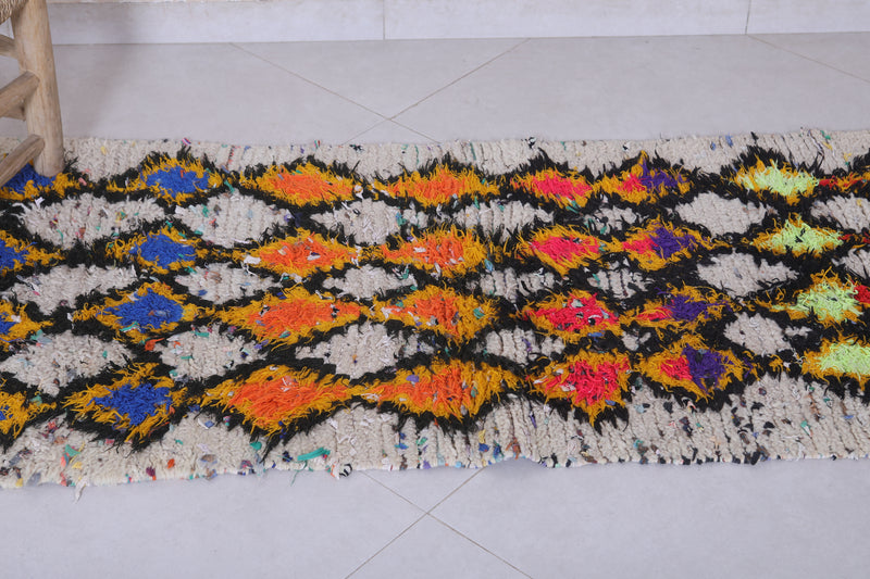 Moroccan Berber Rug – Vibrant Multicolor Diamond Design 2.3 x 6.4 ft